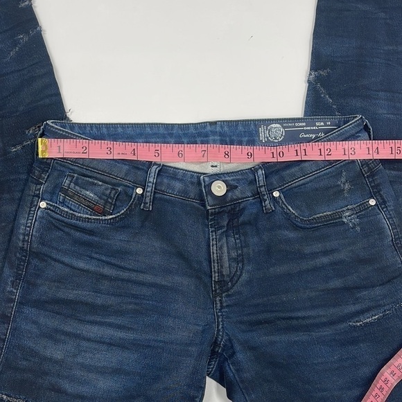Diesel Gracey-Ne Dark Wash Skinny Jeans Low Rise Size 25 Distressed - Picture 8 of 10